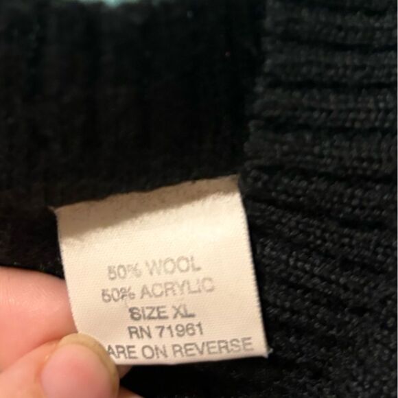 Bachrach Vintage Stripe Detail Mens Black Orange Wool Blend Sweater Sz XL - Picture 5 of 5